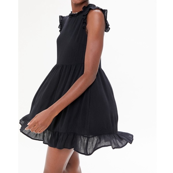 gabby ruffle babydoll midi dress